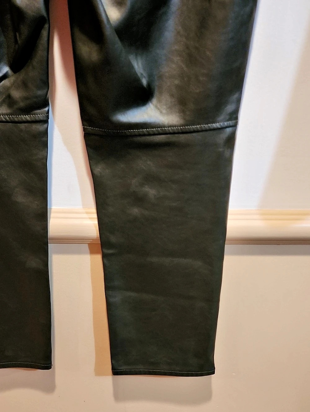 Gap Vintage Slim High Rise Leather  Jeans Green Waist 31 - Picture 9 of 11